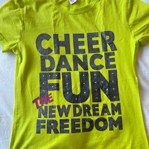 Neon Green T-Shirt with glitter and blings print